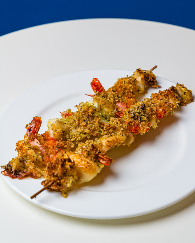 spiedino calamari e gamberi ganugi